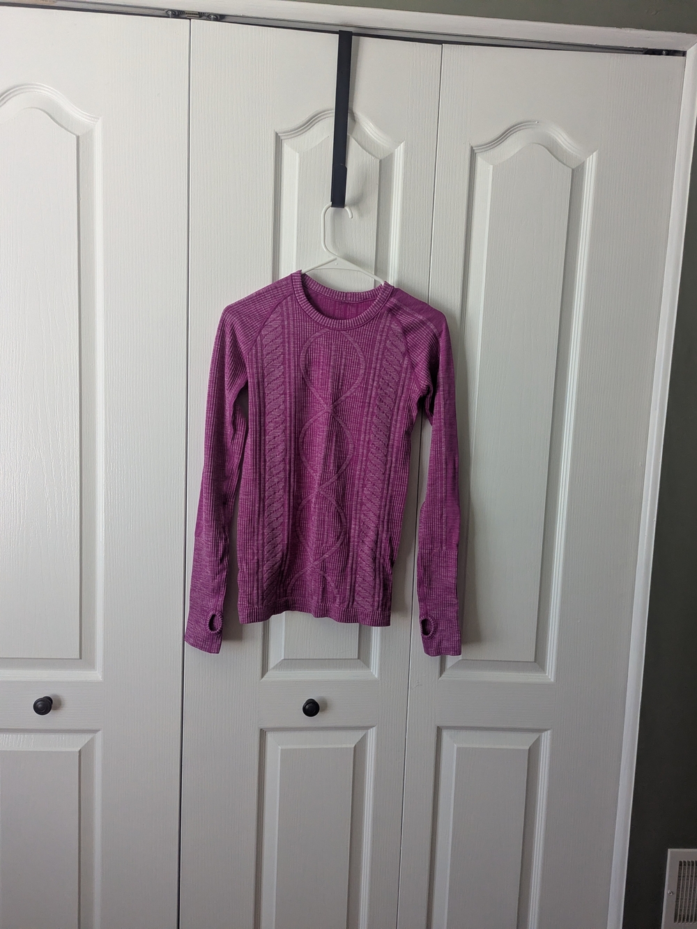 lululemon athletica Magenta Cable-Knit Long Sleeve Top